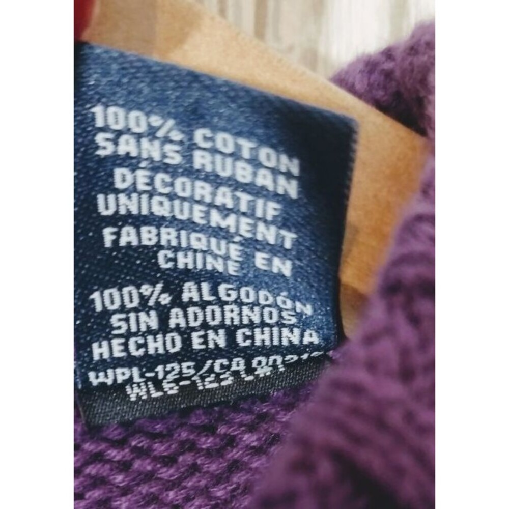 CHAPS Women's Sweater Large Purple 100% Cotton Thick Heavy Preppy - Picture 6 of 10
